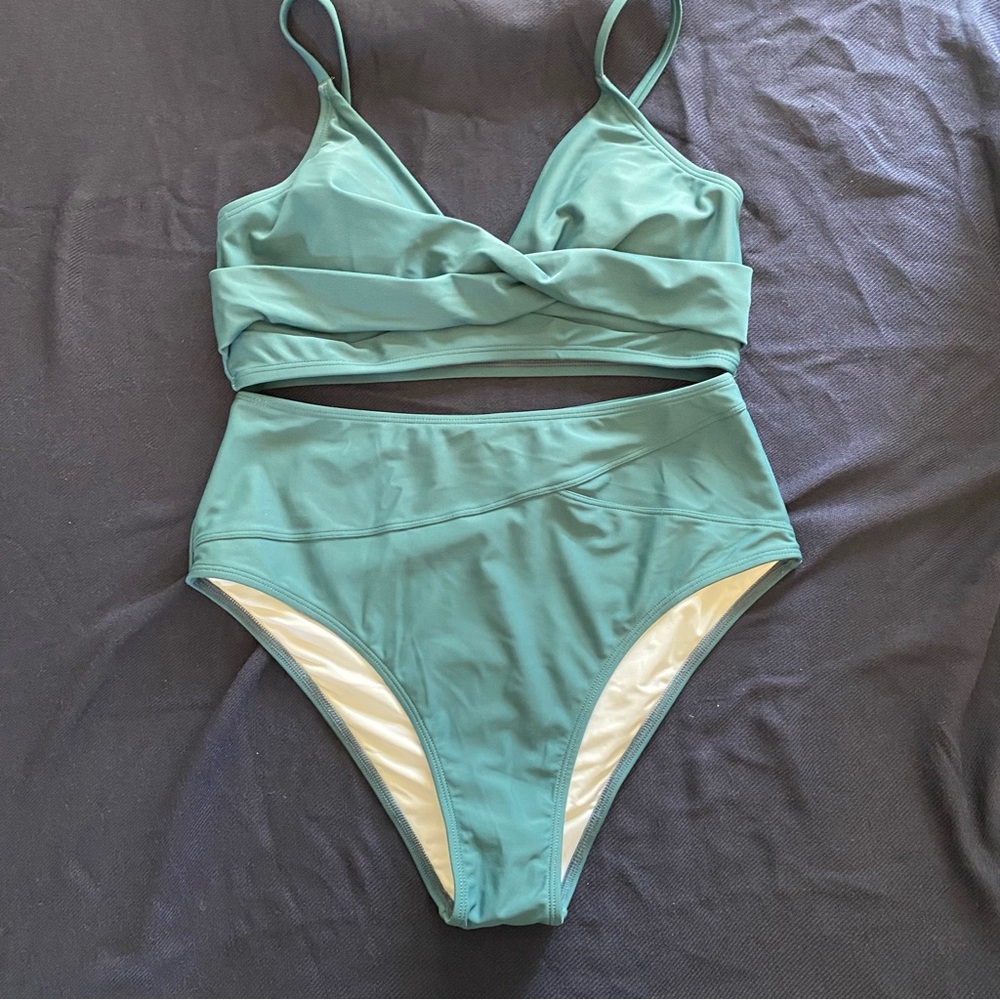 Cupshe Teal Two-Piece Swimsuit